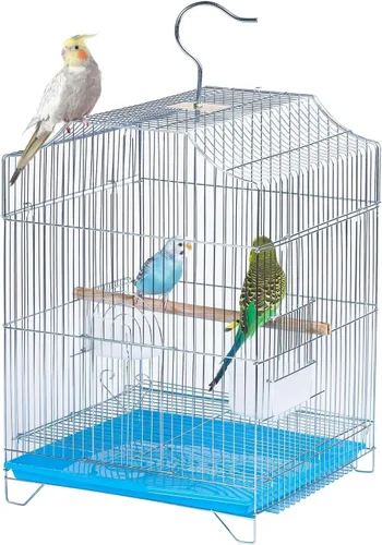 Vista 12 de Jaula de Viaje para Pájaros Pequeños - Kit de Iniciación Ligero para Pájaros Pequeños con Jaulas para Pájaros y Accesorios Ideal para Periquitos