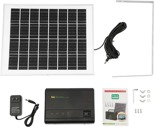 Vista 8 de 15W Solar Power Inverter 12V with 4 LED Bulbs and Solar Panel