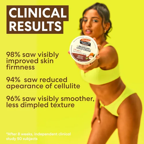 Vista 6 de Palmer's Fórmula de aceite de coco brasileño de coco reafirmante para el cuidado de la piel, mantequilla corporal batida (8.8 onzas) + aceite