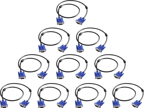 Vista 12 de PASOW Cable de monitor VGA a VGA HD15 macho a macho para TV computadora proyector (1.5 pies)