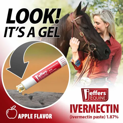 Vista 16 de Jeffers Desparasitante de gel ivermectina para caballos, sabor a manzana, 1.87% pasta antiparasitaria de amplio espectro, control eficaz