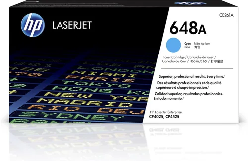 HP Cartucho de tóner cian 648A | Funciona color LaserJet Enterprise CP4025, CP4525 Series | CE261A