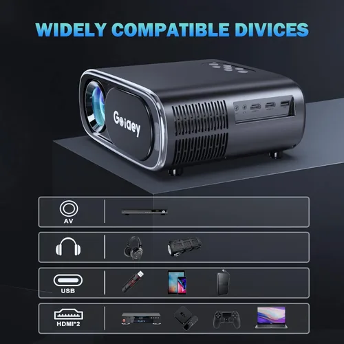 Vista 8 de Proyector con WiFi y Bluetooth, [enfoque automático] Proyector Full HD de 1080P compatible con 4K, proyector de película portátil para exteriores