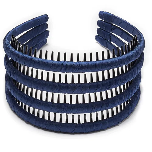 Vista 22 de 4 piezas - Diadema multicolor con dientes de resina protectora - Diadema con peine - Accesorios para el cabello de Beauty hair (Multicolor-No.9)