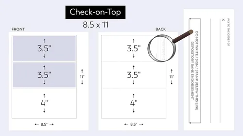 Vista 3 de 50 cheques en blanco de alta seguridad - Comprobaciones de computadora para QuickBooks en la parte superior (marrón laberintado) Peso del papel # 70