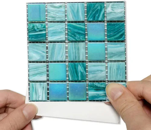 Vista 10 de Alwayspon 25 piezas de azulejos de mosaico autoadhesivos para decoración del hogar, azulejos adhesivos para despegar y pegar, azulejos adhesivos a