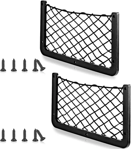 Vista 12 de Frienda 2 unidades de marco de plástico ABS para almacenamiento de automóvil, bolsa de red de malla para teléfono, soporte de red de almacenamiento