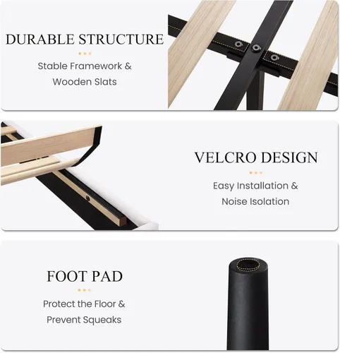 Vista 6 de SHA CERLIN Base de cama de terciopelo tamaño Queen con cabecera de respaldo alto con capitoné de canales verticales, cama de plataforma tapizada