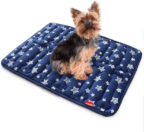 Vista 26 de Tapete para jaula de perro (21 x 14 pulgadas), tapete suave para cama de perro con bonitos estampados, almohadilla personalizada, parte inferior