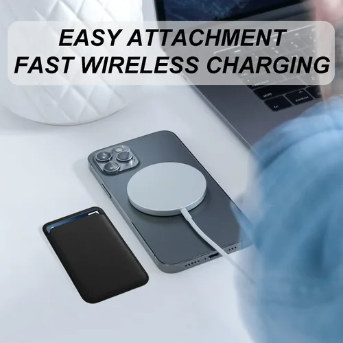 Vista 7 de Cartera magnética compatible con MagSafe para iPhone 17, 16, 15, 14, 13, 12 Pro Max Plus, sin recortes, tarjetero seguro Mag 3 para teléfono celular