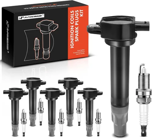 Vista 11 de A-Premium Juego de 6 bobinas de encendido (azul) bujías de iridio compatibles con Chrysler 300 2006-2010, Sebring 2006-2010, Town & Country