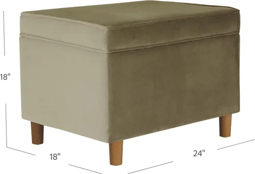 Vista 75 de Spatial Order Decoración del hogar Otomana tapizada mediana rectangular de almacenamiento Otomana con tapa con bisagras con almacenamiento