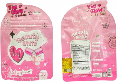 Vista 3 de You Glow Babe Beauty White 4 en 1 cápsulas de glutatión, 30