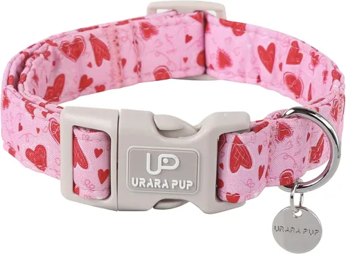 Vista 14 de Collar de Navidad para perro, collar de algodón para cachorros, hembras, perros o gatos, cómodo collar para perro con hebilla de metal duradera