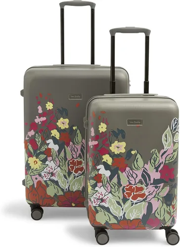 Vera Bradley Maleta rígida con ruedas para mujer, Flores de esperanza, Maleta con ruedas rígidas