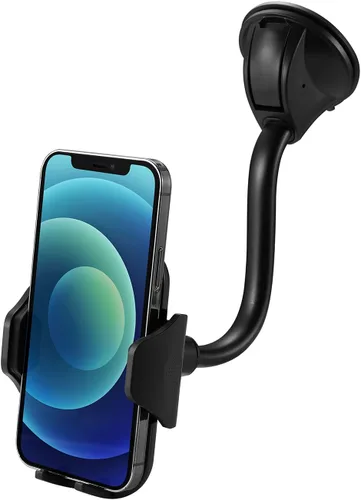 LAX Gadgets Soporte De Teléfono De Soporte De Taza Para IPhone 13, Samsung Galaxy S20, Dispositivos GPS - Negro