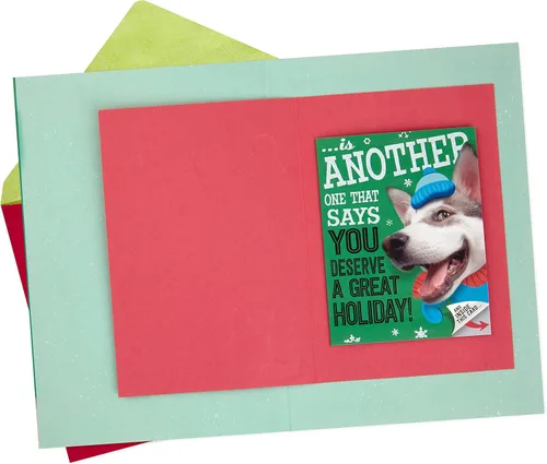 Vista 3 de Hallmark Tarjeta de Navidad (perro juguetón, diseño interior de tarjeta)