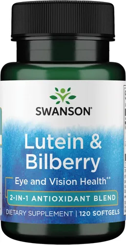 Swanson Luteína estandarizada y arándano - Suplemento natural que promueve la vista y la salud ocular - Fórmula para ayudar a reducir la fatiga y la