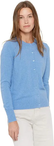 State Cashmere Cárdigan de manga larga con cuello redondo y botones de cachemira 100% pura para mujer
