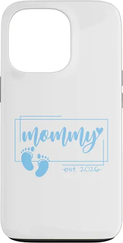 Vista 10 de Mommy Est 2026 Pregnancy Announcement Baby Boy Reveal Case for iPhone 17