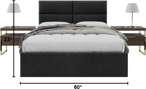 Vista 283 de Vänt - Paneles tapizados de cabecera para montar en la pared, diseño Isabelle, 60 x 23 pulgadas, configuración de 4 paneles individuales