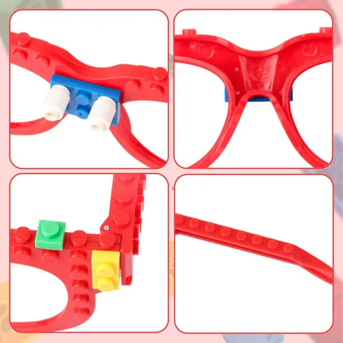Vista 9 de Hxezoc 12 piezas de ladrillos de construcción DIY gafas bloques de construcción juegos para niños Bloque de construcción creativo suministros