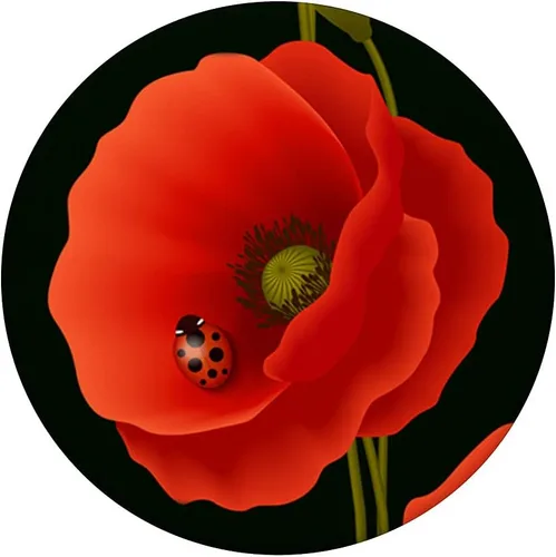 Vista 3 de PopSockets de PopSockets con diseño floral, diseño de flores, color rojo y negro