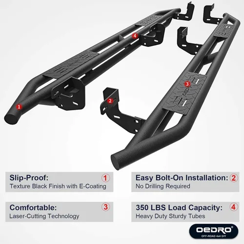 Vista 9 de oEdRo 6" Barras de estribo lateral de repuesto para Ram 1500 Crew Cab 2009-2018 y 2500/3500 2010-2026 y 1500 Classic 2019-2024, barras de estribo
