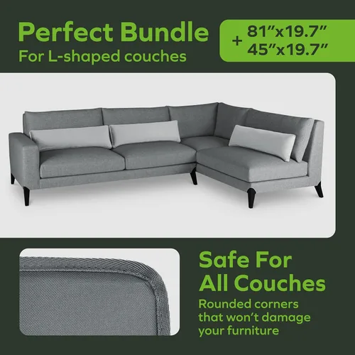 Vista 8 de Tablero de soporte de cojín seccional resistente – Repara instantáneamente el asiento de sofá hundido 19.7"x 81"+45" Inserto de madera de grado