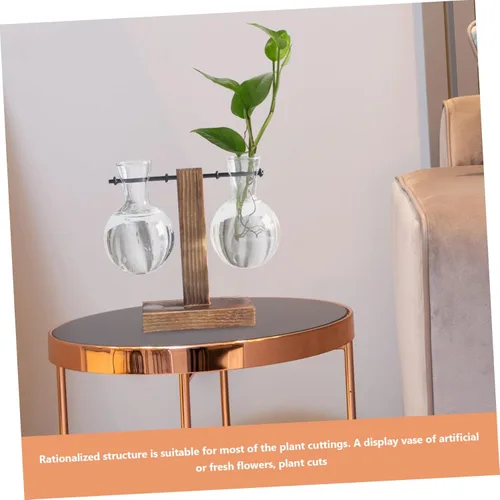 Vista 4 de Macetero colgante de cristal, paquete de 3 jarrones de flores, decoración del hogar, jarrón hidropónico, macetas elegantes para centro de mesa