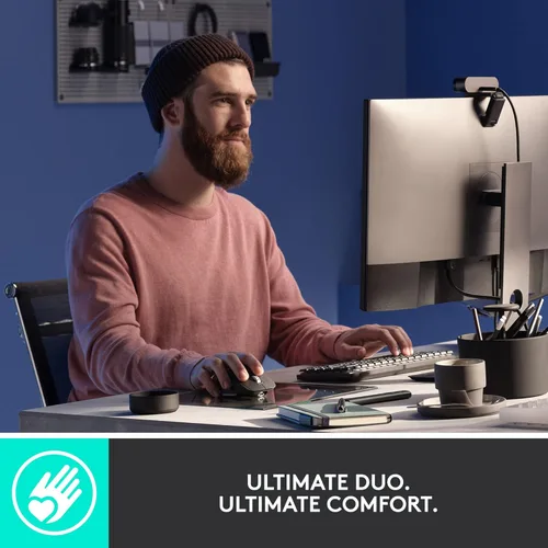 Vista 3 de Teclado Inalámbrico Iluminado Mecánico de Tamaño Completo Logitech MX, Táctil Silencioso, y Paquete de Mouse Inalámbrico Bluetooth de Rendimiento MX