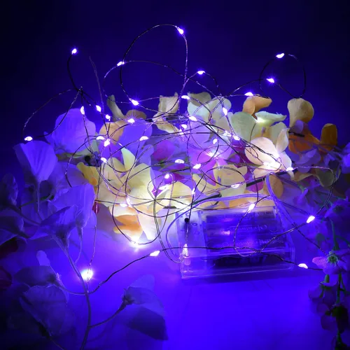 Vista 6 de Luces de Hadas a Batería, Luces de Hadas de 16 Pies a Batería con 8 Modos Intermitentes y Temporizador de 8 Horas Encendido 16 Horas Apagado