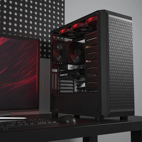 Vista 9 de DARKROCK Classico Storage Master ATX NAS Caja de Computadora Mid Tower con 4x120mm Ventiladores, USB 3.0 Listo 10 x3.5'' HDD+3 x2.5'' SDD 360mm