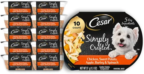 Cesar, comida húmeda para perros de fabricación simple, 37 g. Empaque de 10 unidades.