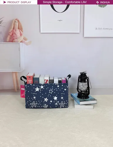 Vista 4 de Cesta de almacenamiento rectangular de tela, organizador de cesta para juguetes, libros, ropa, regalos, mascotas - Perfecta para el hogar, oficina