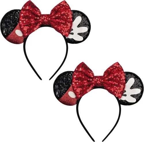 Vista 28 de FANYITY Orejas de ratón, diadema de lentejuelas con orejas de ratón para niños, niñas y mujeres (TW)