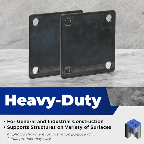 Vista 2 de Placa base de metal cuadrada soldable de 8 x 8 pulgadas, placa de acero A36, base de placa de acero de alta calidad para soporte de estructura, 2