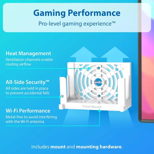 Vista 4 de TotalMount for Nintendo Switch Mounts Nintendo Switch on Wall Near TV Compatible with OLED and Regular Nintendo Switch Models (Premium White)