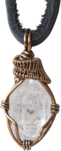 Vista 10 de Designs by Nature Gems Collar de cristal de piedra natal para hombre - Bronce antiguo