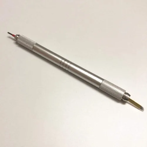Vista 6 de Microblading Pen bordado manual de cejas tatuaje pluma 10 piezas para maquillaje permanente suministros desechables (10 bolígrafos de doble cabeza)