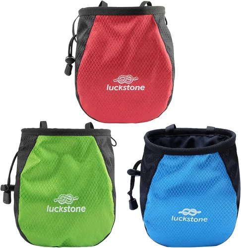 Vista 2 de Bolsa de tiza para escalada en roca, bolsa de tiza ajustable con cordón, bolsa de tiza Bouldering, cubo para escalada en roca, levantamiento