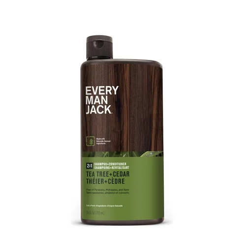 Vista 10 de Every Man Jack 2-en-1 Champú + Acondicionador de Árbol de Té y Cedro - Engrosar, Limpiar e Hidratar el Cabello con Coco, Aloe, Aceite de Árbol de Té