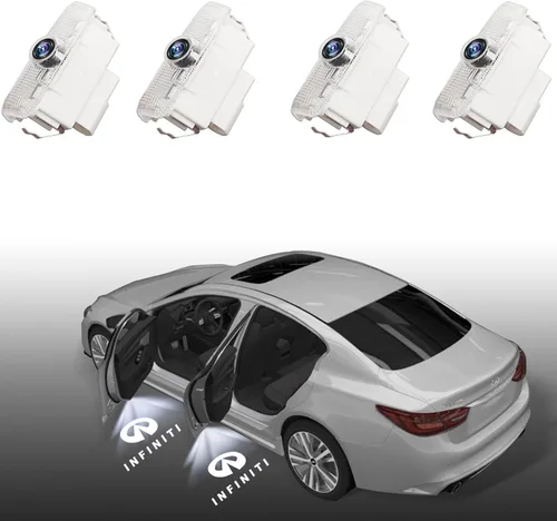 Vista 9 de 4 luces para puerta de automóvil que no se desvanecen compatibles con Infiniti, luces de proyector ultra brillantes de RCBDCYGJ