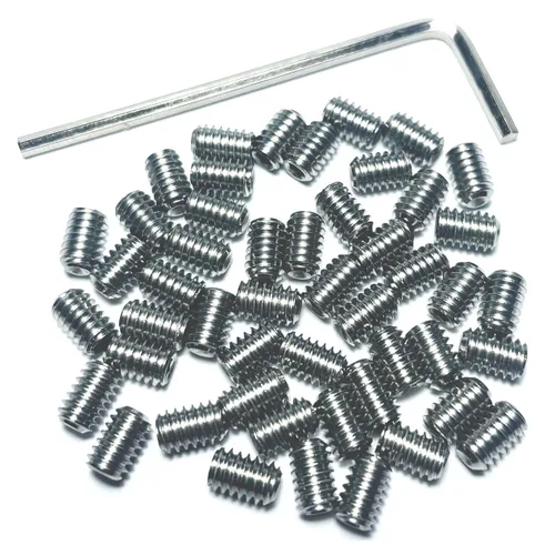 Vista 10 de Juego de 50 tornillos de fijación 8-32 x 1/2 pulgada de acero inoxidable 304 con cabeza Allen hexagonal y cavidad hexagonal, con llave Allen