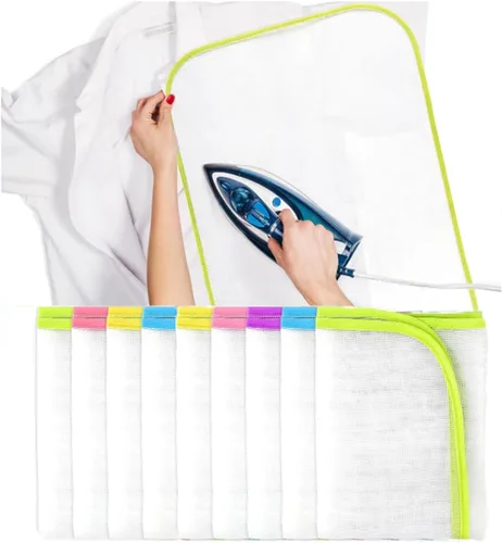 Paquete de 5 paños de planchar para el hogar, malla protectora que ahorra quemaduras, paño de malla reutilizable para planchar, resistente al calor,