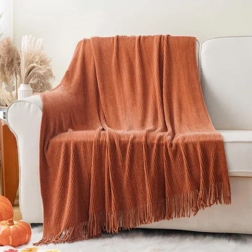 Vista 21 de BATTILO HOME Manta roja decorativa de Navidad para sofá, mantas boho para el pie de la cama, mantas decorativas rojas para sofá y sala de estar, 50