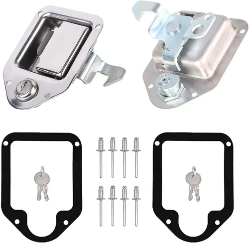 Vista 4 de Caja de herramientas con cierre de caja de herramientas con junta, llaves, remaches ciegos para camiones de acero inoxidable, RV, remolque, UTV