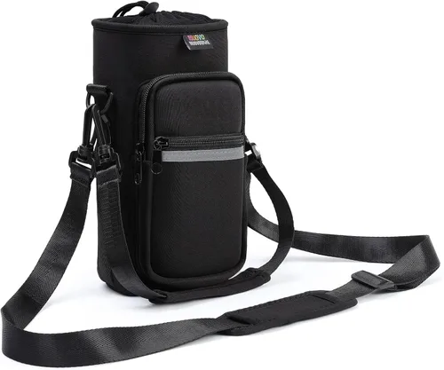 Vista 12 de Bolsa para botella de agua Nuovoware, soporte para botella de agua de 25oz/40oz/64oz, correa de mano ajustable, 2 bolsillos de neopreno, accesorios