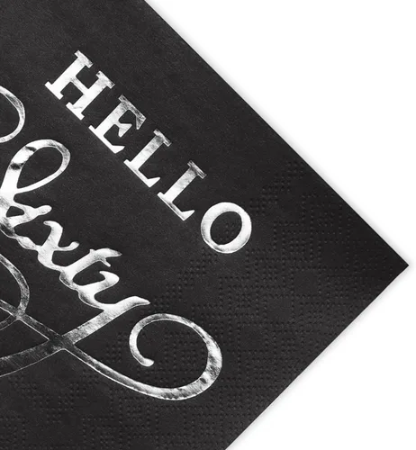 Vista 3 de Servilletas de papel desechables para fiesta de cumpleaños con lámina dorada, decoraciones de feliz cumpleaños, paquete de 100, servilletas de 3