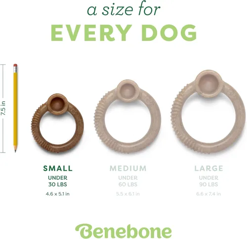 Vista 10 de Benebone Ring - Juguete masticable duradero para perros para masticadores agresivos, edición limitada, sabor arándano, pequeño
